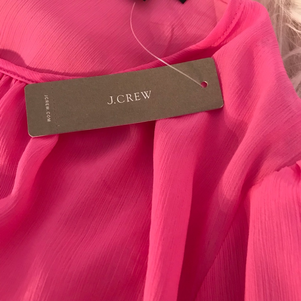 J. Crew Cinched-waist Dress Chiffon Long Sleeves - Picture 5 of 7